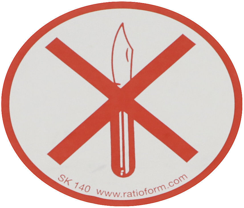 Warnetiketten, Aufdruck Messersymbol, VE 1000 Stk, Ø 75 mm ratioform