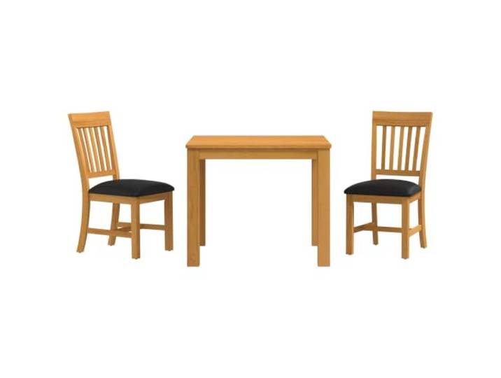 Makastle Essgruppe 3-TLG. Massivholz Eiche 90x90x75 cm