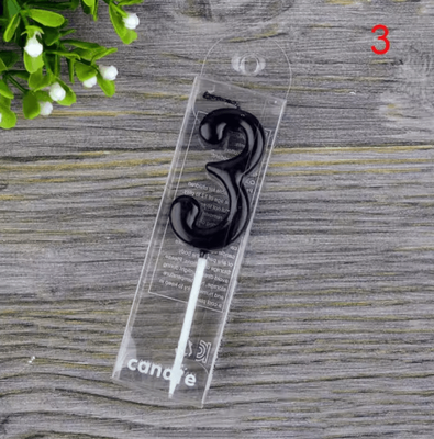 Inspire Curations Black Number Birthday Candle 09 Stylish Numeral Cake Candle For Parties 3