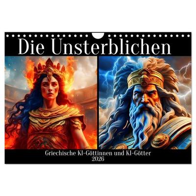 Die Unsterblichen - Griechische KI-Göttinnen und KI-Götter (Wandkalender 2026 DIN A4 quer), CALVENDO Monatskalender