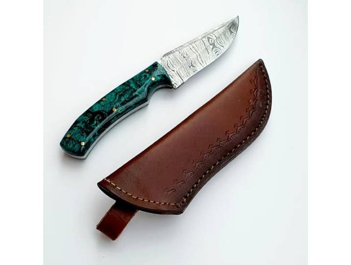 CRAFTOMATIK Damast Stahl Messer Original Robuste Damaststahlklinge Griff aus Micarta Handmade Outdoor Sammlermesser DHK87
