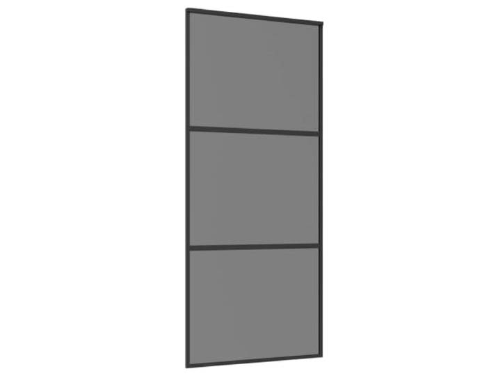 Glasschiebetür 90 x 205 cm aus gehärtetem Glas und Aluminium für den Raumteiler für Küche und Wohnzimmer, Türstopper inklusive, leicht mit feuchtem Tuch zu reinigen
