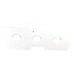 Top Light -  ECHO Top Light LED-Deckenleuchte aus rechteckigem weißem Metall mit 3 Gx53-Glühbirnenfassungen