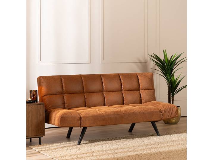 Bronx71 Schlafsofa 1,5-Sitzer Timo Eco-Leder cognac