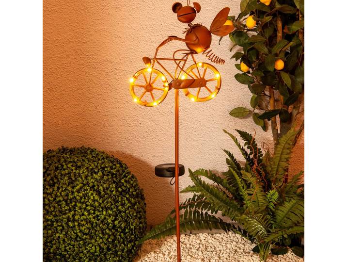 Näve LED-Solar-Dekoleuchte 5282414 mit Fahrrad, braun / rost, Metall, Solarleuchte