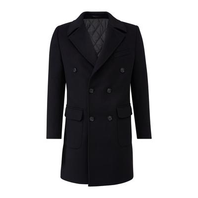 Wollmantel RICANO "Wollmantel Enzo", Herren, Gr. XXL, schwarz, Obermaterial: 60% Wolle WO. 40% Polyester PES. Futter: 100% Polyester PES., normal, V-Ausschnitt, Mäntel