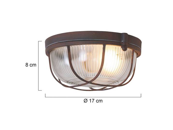 Plafondlamp Lisanne, dimbaar, bruin / roest, Hal, metaal, plafondlamp