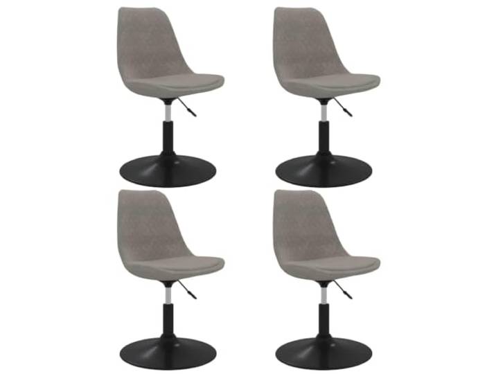 HKLGBVCR Esszimmerstühle, drehbar, 4 Stück, hellgrau, Samt Höhenverstellbar, Sitz um 360 Grad drehbar, Metallrahmen, 110 kg pro Sitz, inklusive Montageanleitung
