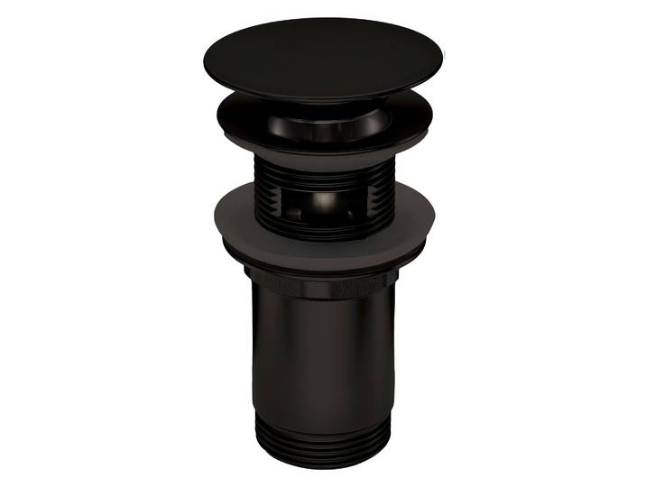 Bonde lavabo clic clac ronde avec manchon métallique, universelle, nero