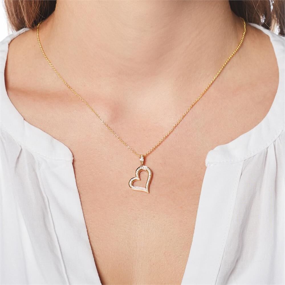 Brilladia Kette und Herzanhänger aus 585er Gold mit Diamanten gold