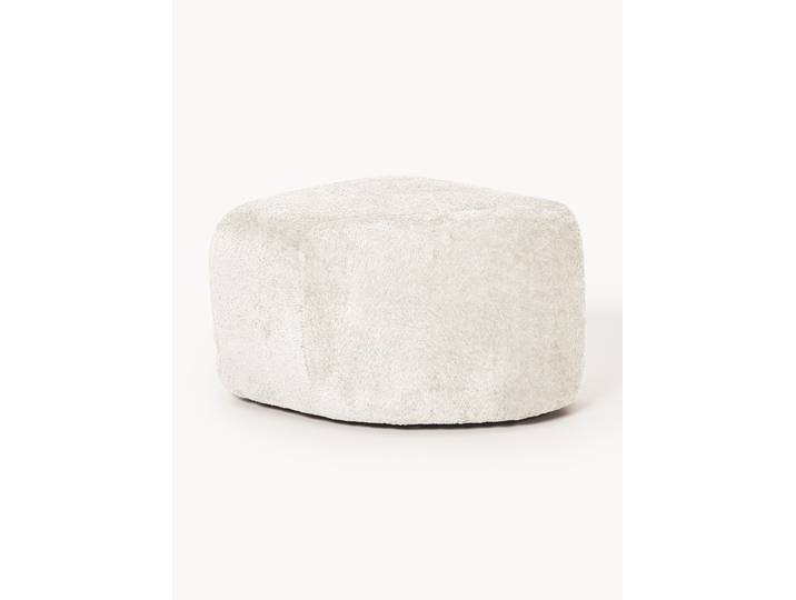 Pouf ovale en peluche-bouclette Wolke