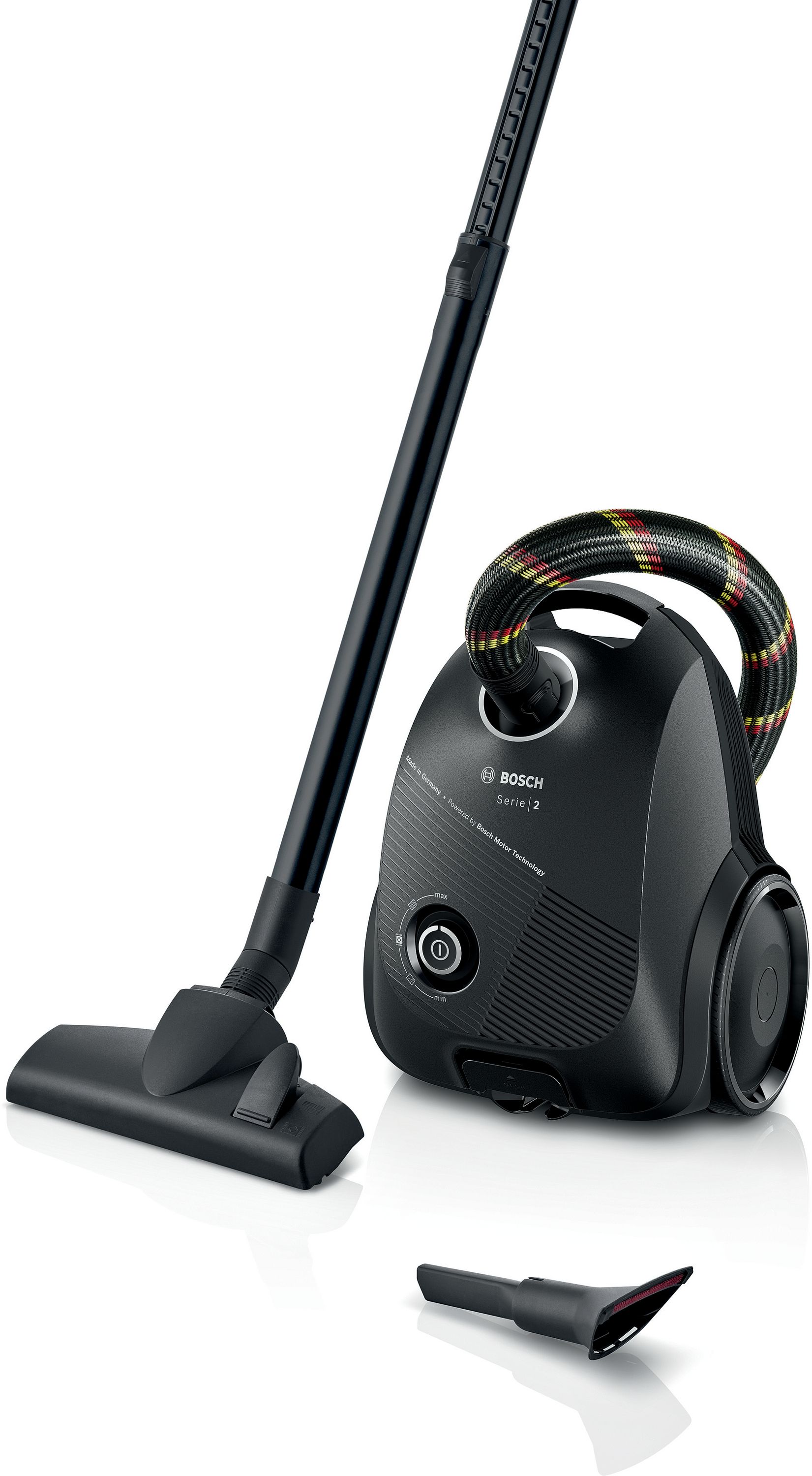 Bosch Serie 2 BGDS2CHAMP Bodenstaubsauger mit Staubbeutel 600 W Hygienefilter (Schwarz)