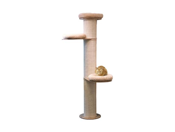 Kratzbaum Maximus Beige , beige (natur), B:46cm H:219cm T:46cm, Plüsch, Sisal, Kratzbäume, Kratzbaum