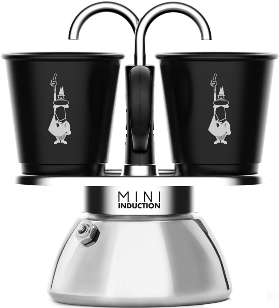 Bialetti Cafetera Mini Express Induction con 2 tazas . Gris