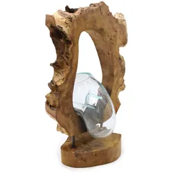 Molton Glass Hanging Art Vase on Wood