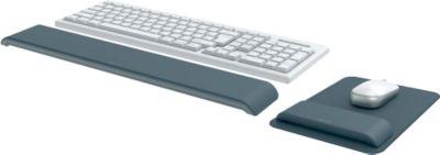 Leitz Ergo Mauspad mit Handgelenkauflage + Ergo Handgelenkauflage für Tastaturen, ergonomisch, höhenverstellbar, rutschfest, dunkelgrau