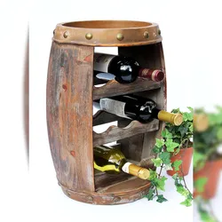 DanDiBo Weinregal Weinfass 1555 Holz Stehend Braun 50 cm Flaschenständer Flaschenregal  Regal Holzfass Fassbar