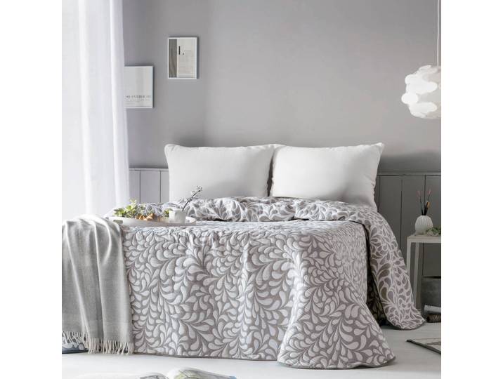 Couvre-lit jacquard motif Feuilles - Blancheporte