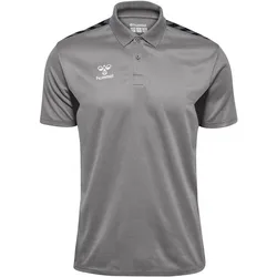 hummel, Herren, Sportshirt, Hmlauthentic Functional Polo -!ASPHALT/TURQUOISE (L), Grau, Türkis