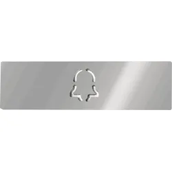 DoorBird D21x Namensschild für eine Ruftaste, Glockensymbol – Chrom-Optik, hochglanzpoliert