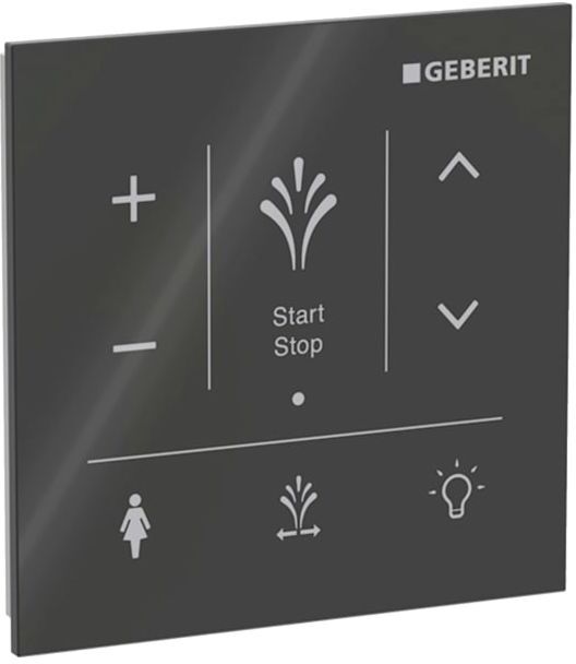 Geberit AquaClean Wandbedienpanel 147041SJ1 zur Aufputz-Montage, Oberfläche Glas/Farbe schwarz