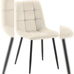 CLP Esszimmerstuhl Tilde Samt HBT: 84x45x55 cm creme Samt