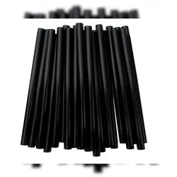 cwpack 500 MEHRWEG Cocktail  Strohhalme Plastik schwarz 150*7 mm