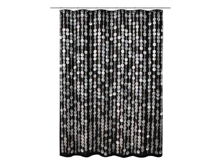 Kleine Wolke Duschvorhang Textil PERLA Schwarz 180 x 200 cm Wasserabweisend, verstärkte Ösen, mit Beschwerungsband, weiches Textilgewebe, maschinenwaschbar