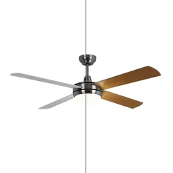 RGB LED Deckenventilator Lüfter Kühler, Vor-/Rücklauf Fernbedienung Timer 3 Geschwindigkeiten, Metall Glas, D=132cm
