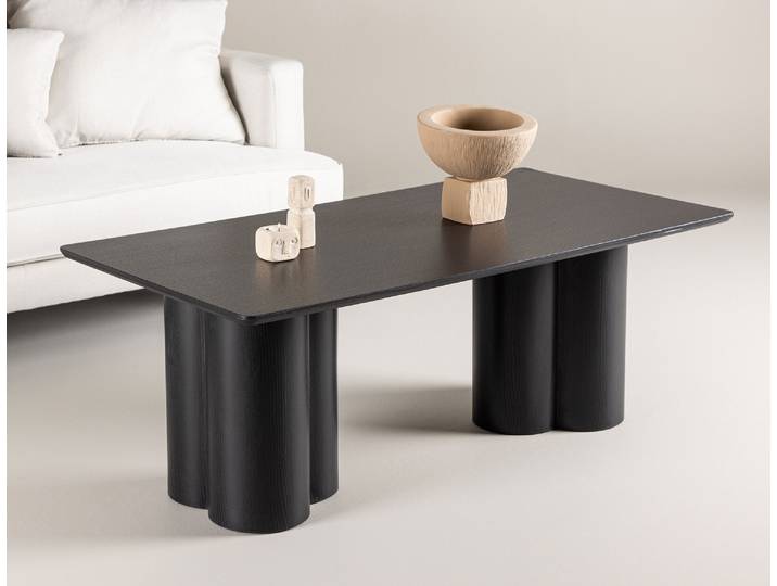 Table basse Olivia 60 x 45 x 120cm Noir/Imitation chêne marron-noir