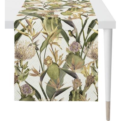 Tischläufer APELT "6522 SUMMERTIME, Sommerdeko, Sommer", beige (natur, beige), B:48cm L:140cm, Baumwolle, Polyester, Tischdecken, Digitaldruck