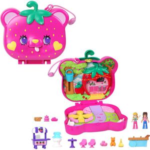 Polly-Pocket Spielset HRD35, ab 4 Jahre, Straw-Beary Patch, 15 Teile