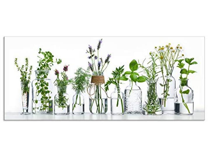 ARTland Spritzschutz Küchenrückwand aus Alu für Küche Herd Spüle 120x50 cm (BxH) mit Motiv Pflanzen Kräuter Gewürze Lavendel Basilikum Blumen H9KE