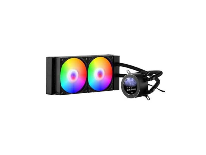 VEVOR Refroidisseur Eau pour Processeur AIO\, Refroidisseur Liquide PC avec 2 Ventilateurs Pompe PWN 120 mm\, Écran LCD 2\,1''\, Lumière ARGB\, Compatible avec Intel 115X/1366/2011/1700/1200\, AMD AM4/AM5