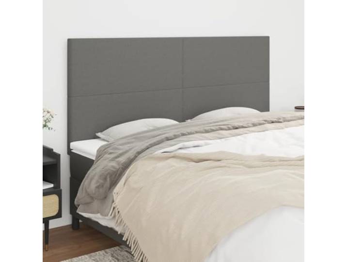 KTHLBRH Kopfteil 4 Stück, dunkelgrau, aus klassischem Stoff, elegantes Design und verstellbare Höhe, strapazierfähiges und atmungsaktives Material, Beine aus robustem Holz