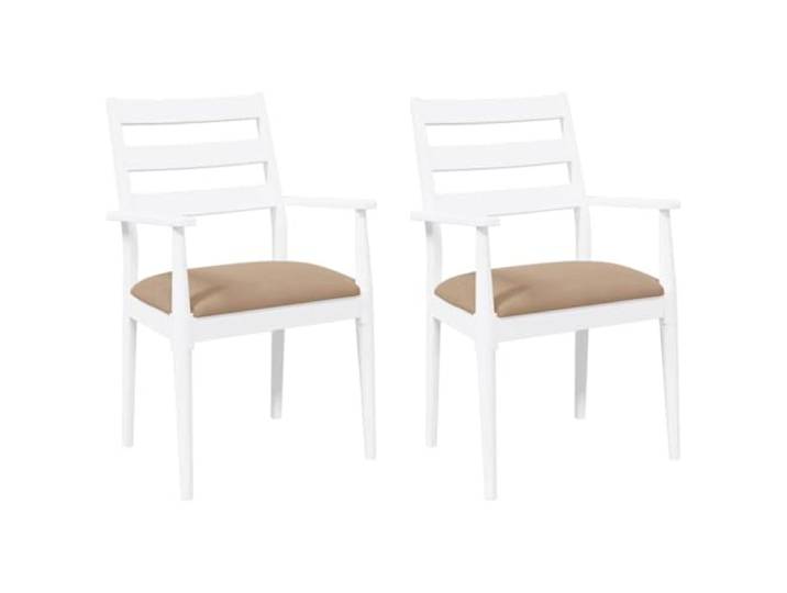 HKLGBVCR Esszimmerstühle mit Kissen, 2 Stück, Massivholz, Weiß Massives Gummibaumholz, gepolsterte Kissen, ergonomische Rückenlehnen, Esszimmer, Wohnzimmer, Küche