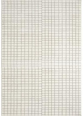 Abani Rugs Plush Deco PDE130A Machine Washable Ivory Taupe Grid Area Rug