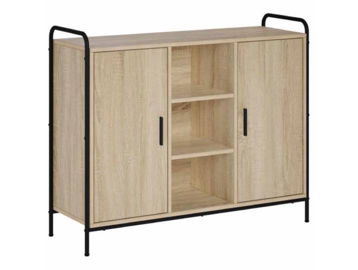 vidaXL Sideboard Sonoma-Eiche 97 x 33 x 81 cm Holzwerkstoff Klare Linien und wenig Schnickschnack, Robustes und vielseitiges Material, Bietet stabile Unterstützung