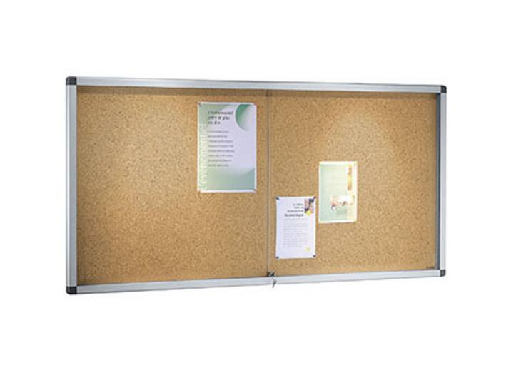 Planorga Vitrine d'affichage intérieur 27 feuilles A4 - Porte coulissante - Fond liège