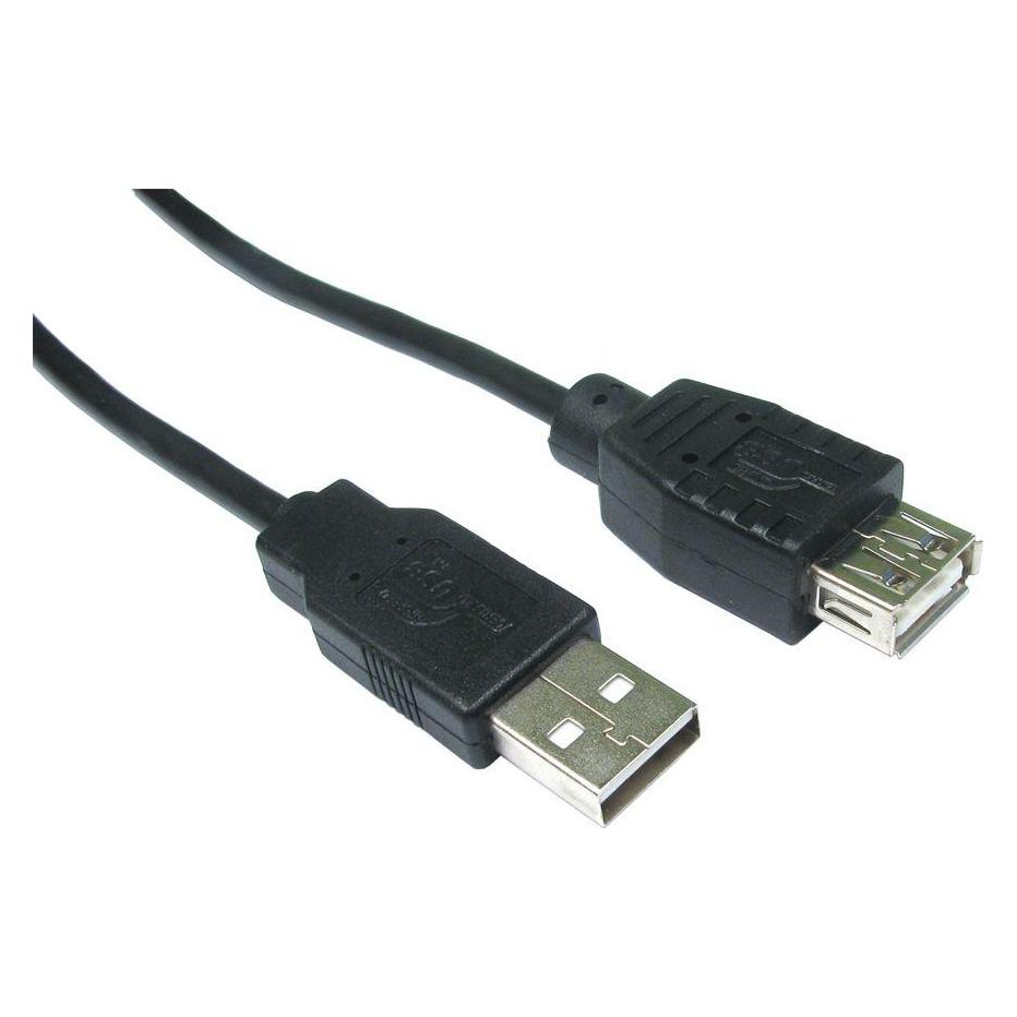 Cables Direct CDL 1.8MTR USB 2.0 A M - A F BLACK (1.80 m, USB 2.0) (CDL-022)