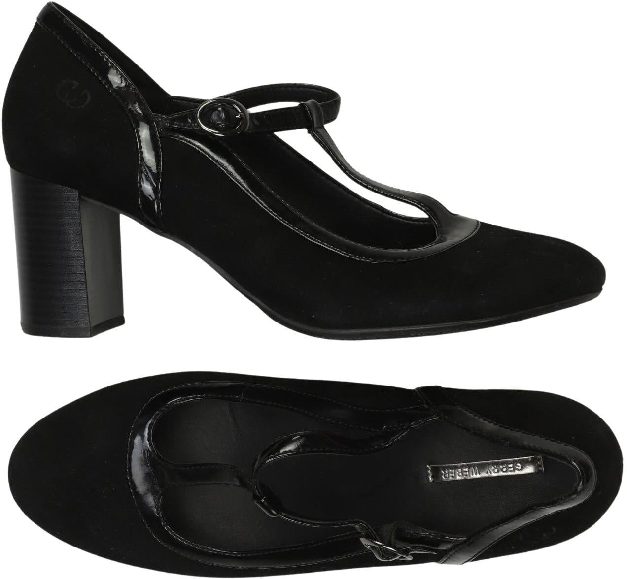 Gerry Weber Damen Halbschuh, Schwarz, Gr. EU 40 (UK 6.5), Leder / Kunstleder - Second Hand