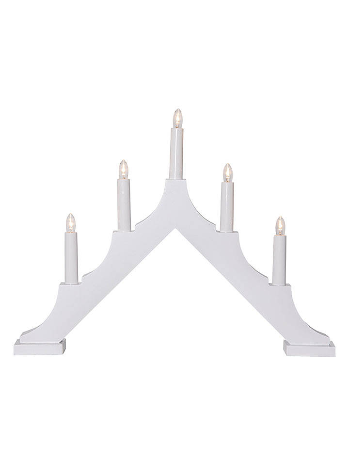 STAR Trading LED-Fensterleuchter "Alma" in Weiß - (B)44 x (H)33,5 cm - onesize