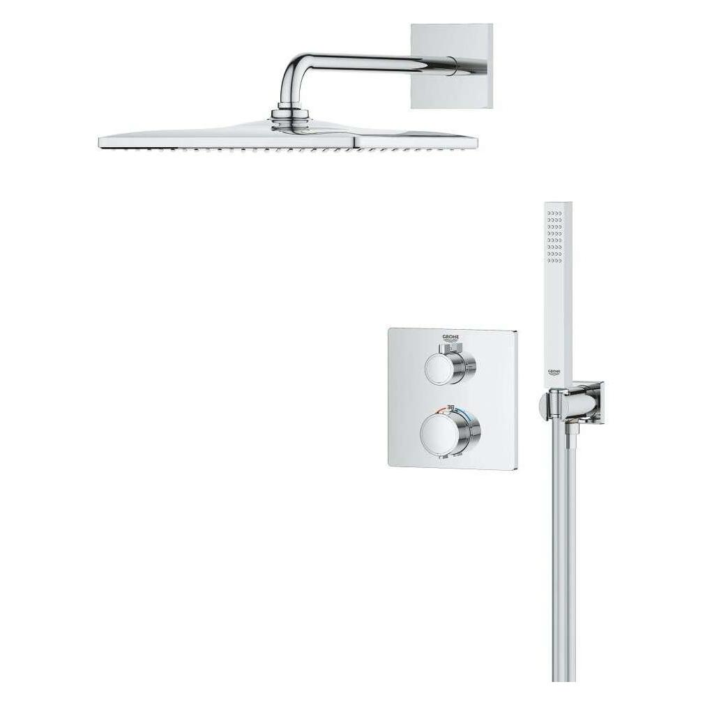 Grohe Precision Thermostat Unterputz Duschsystem mit Vitalio Rain Mono 310 Cube (1 Strahlart) und Vitalio (34881000)