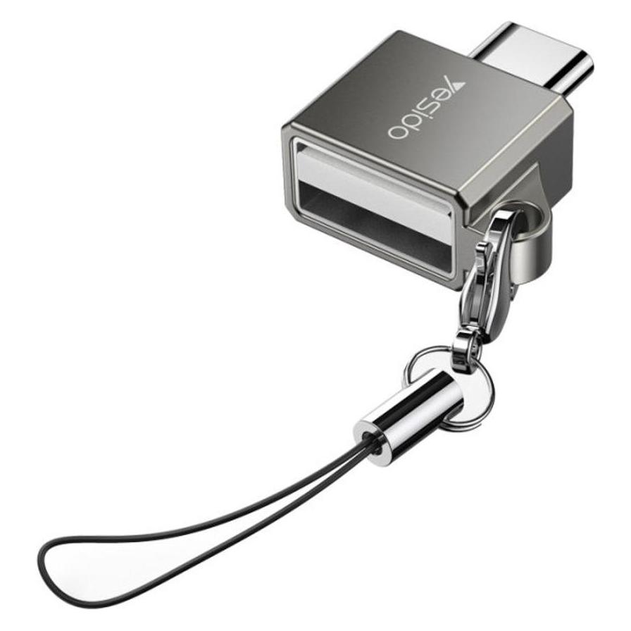 Yesido GS08 Mini Aluminum Alloy USB Type-C U-disk Card Reader Mouse Convert OTG Adapter (USB) (GS08)