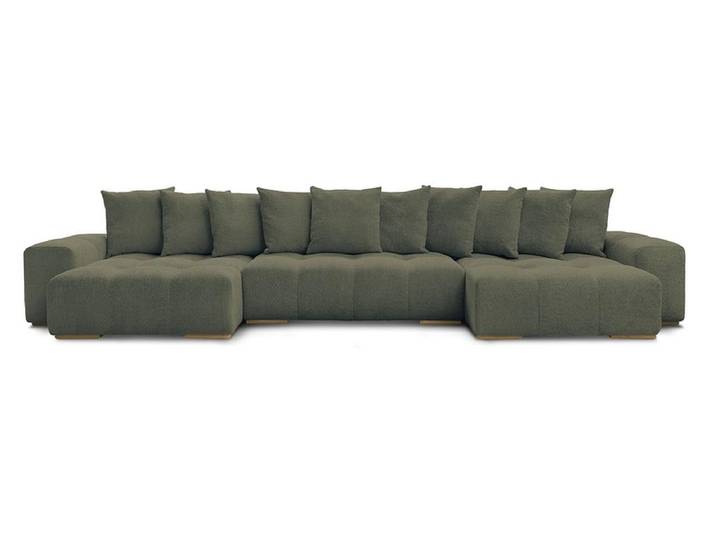 Wohnlandschaft BOBOCHIC ANAKIN Boucle-Stoff grün