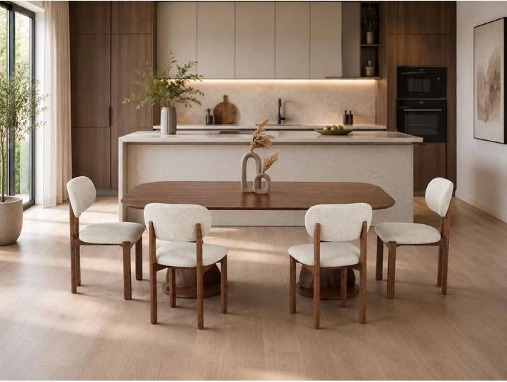 JVmoebel Essgruppe Esszimmer Set Esstisch 4х Stühle Modern Braun Edel Elegant Vielseitig, (5-tlg), Made in Europa