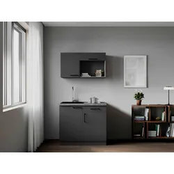 Miniküche Oliver m. Gerät ca. 100cm Grau