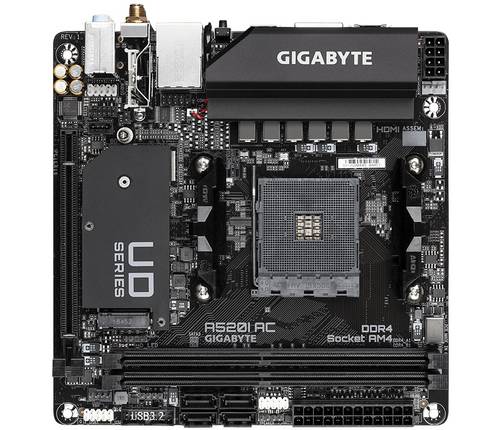 Gigabyte A520I AC Mainboard Sockel (PC) AMD AM4 Formfaktor (Details) Mini-ITX Mainboard-Chipsatz AMD A520