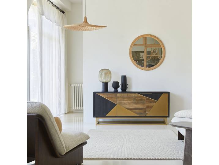 Sideboard aus Eiche 160 cm - Schwarz - Oak