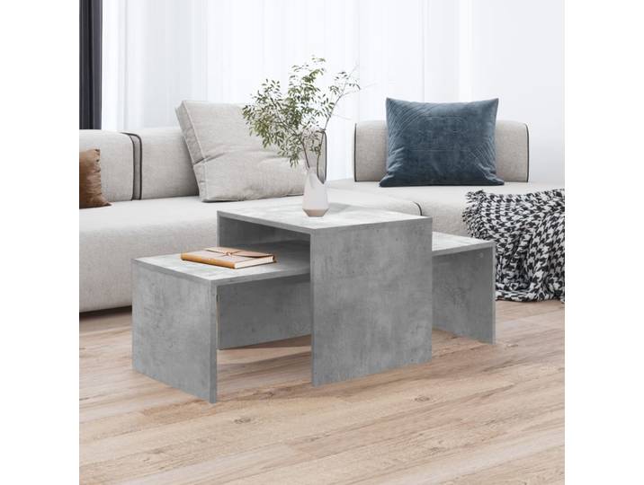 Vidaxl - Ensemble De Table Basse Gris Béton 100x48x40 Cm Bois Ingénierie